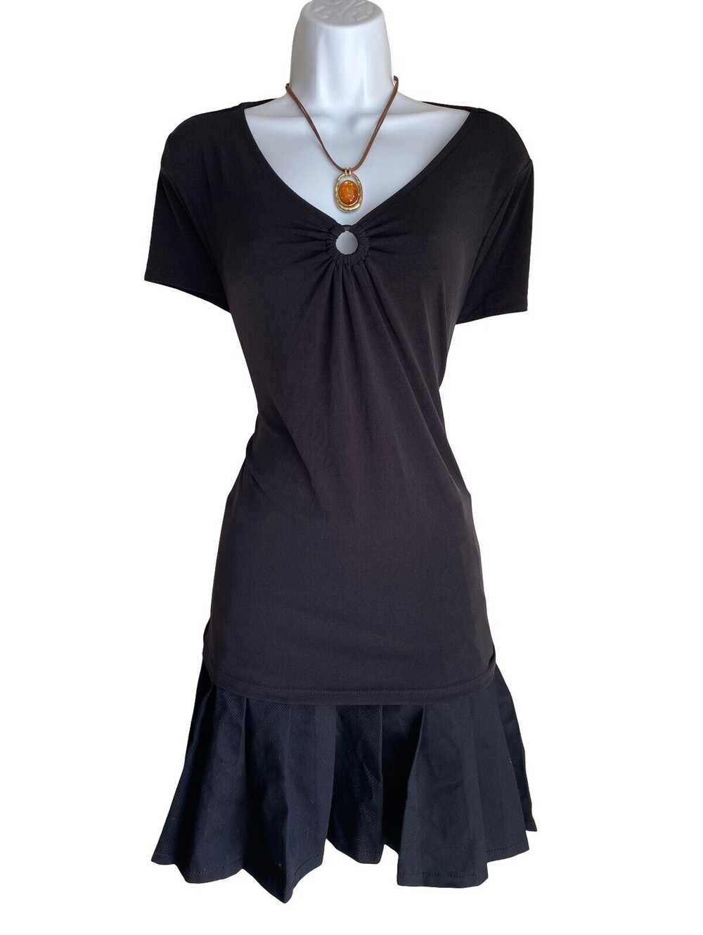 Y2K Lane Bryant Women's Plus 14/16 Black Tunic Blouse Goth Grunge Whimsigoth